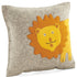 Handmade Pillow in Hand Felted Wool - Yellow Lion on Gray - 18" - ARCADIA HOME